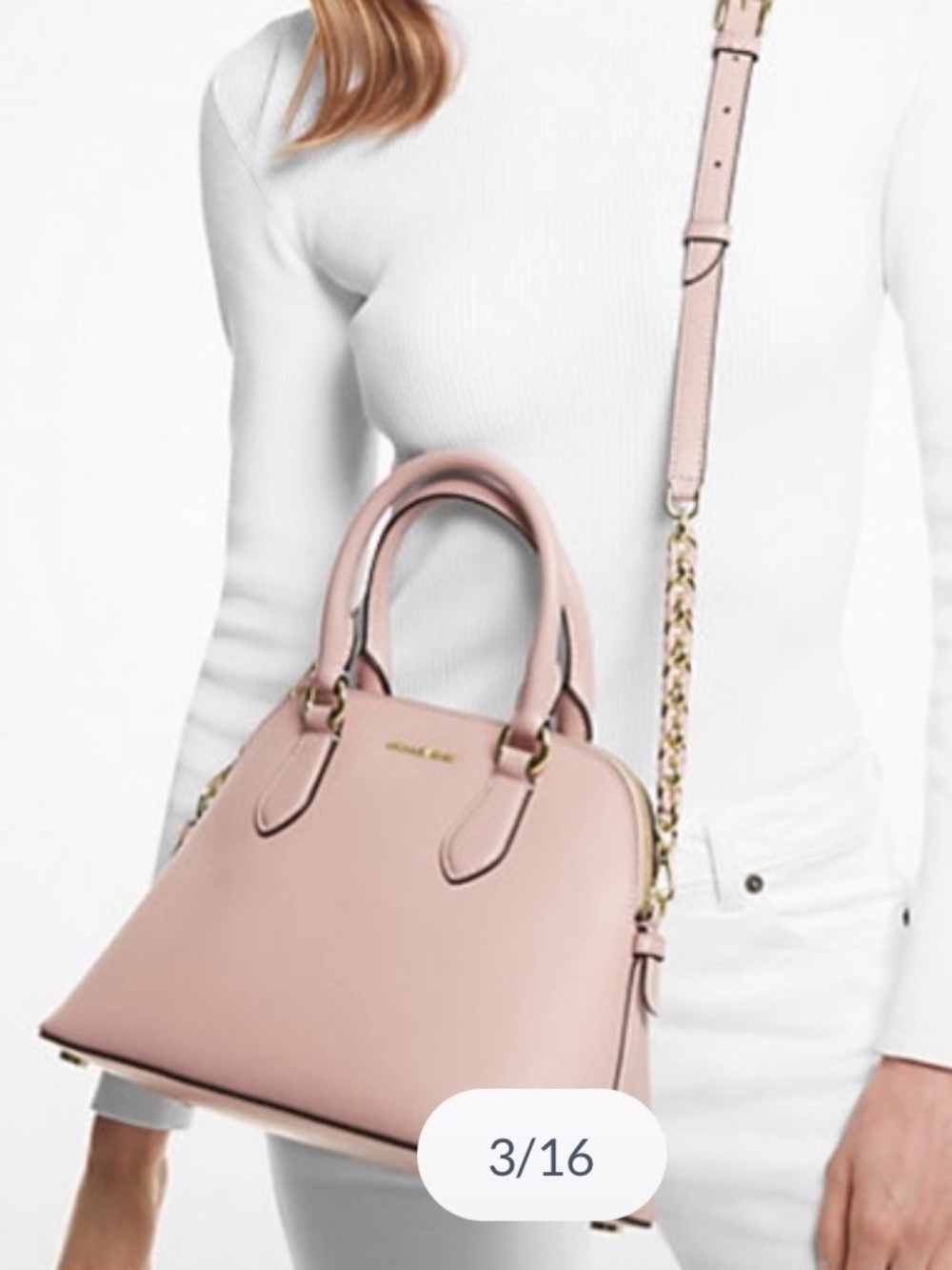 Michael Kors handbag.    Like new 
Blush Pink Dome Satchel Handbag